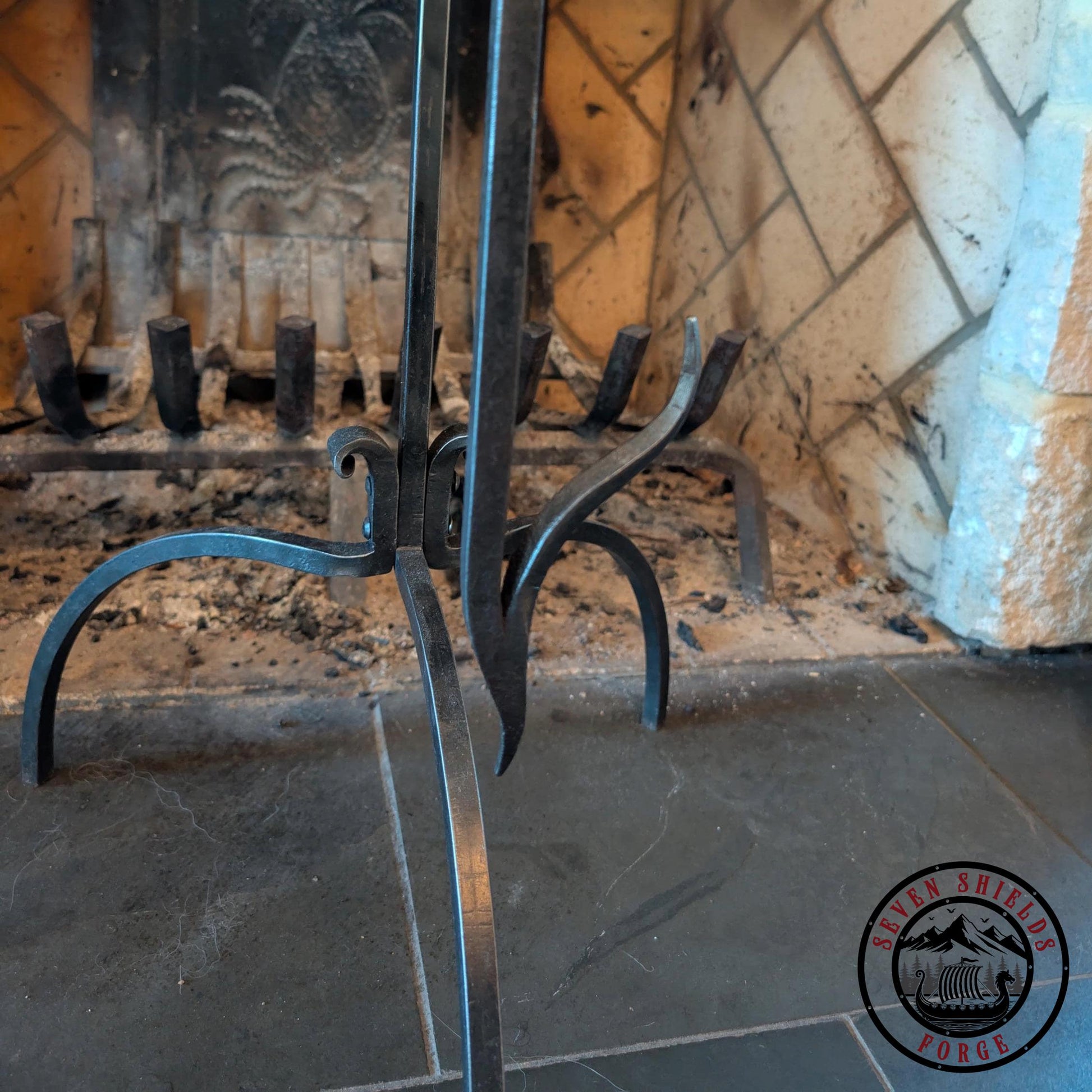 Rustic Forged Fireplace Set