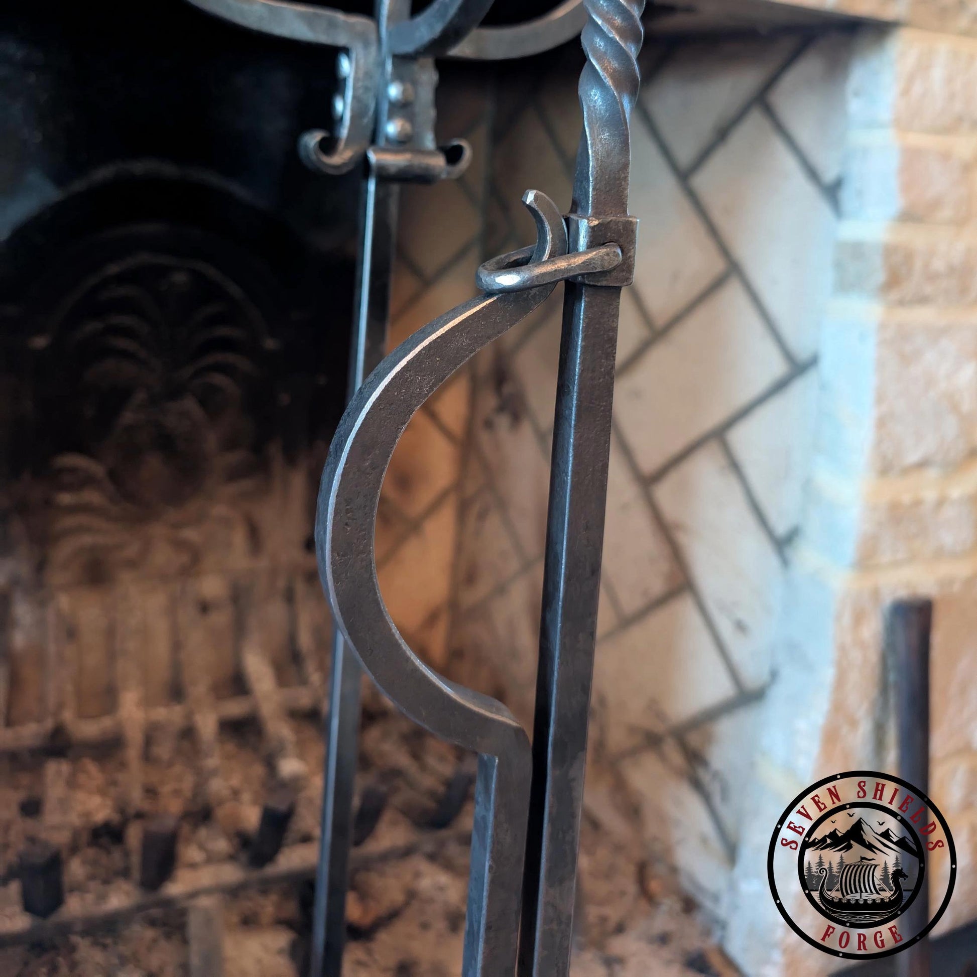 Rustic Forged Fireplace Set