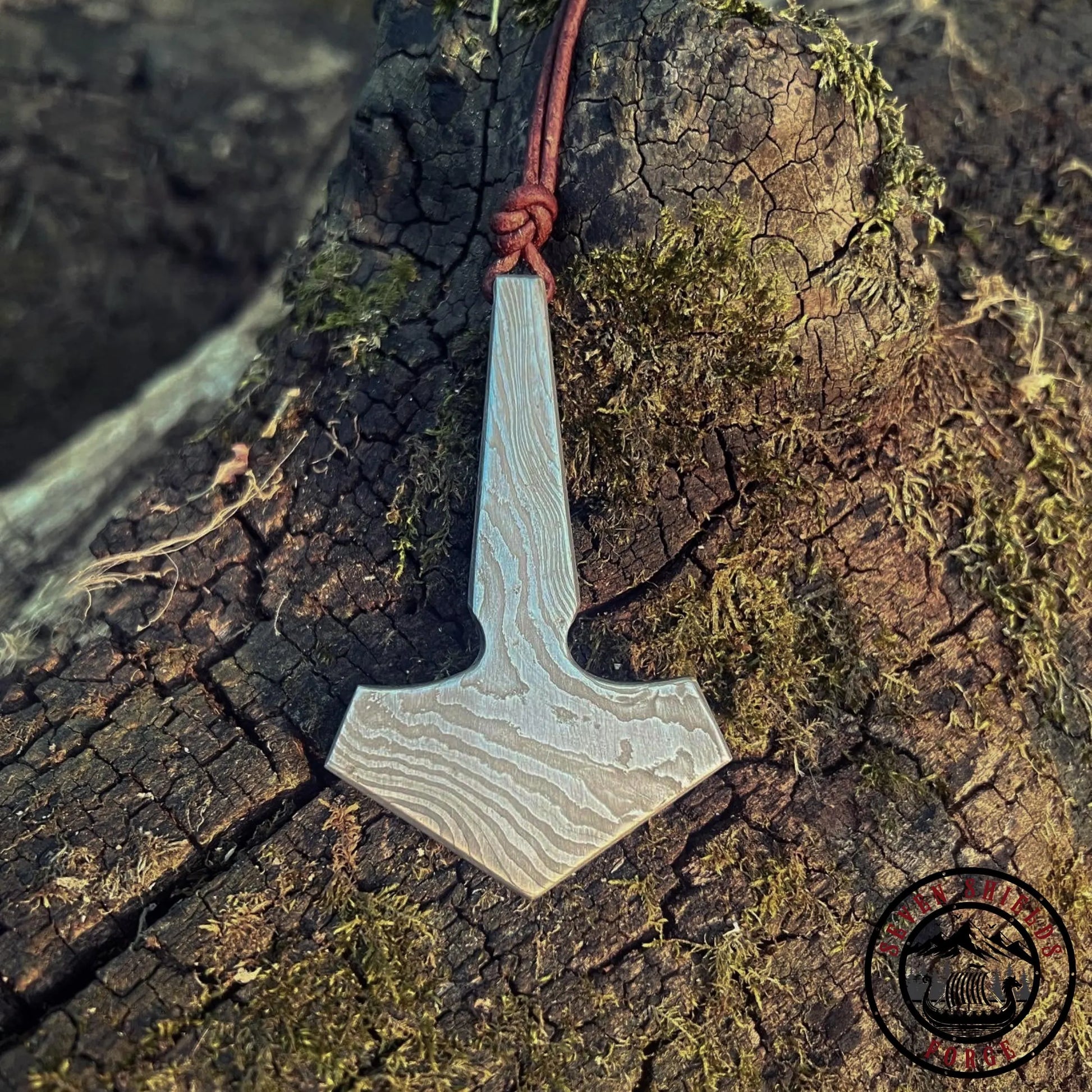 Handforged Damascus Mjolnir