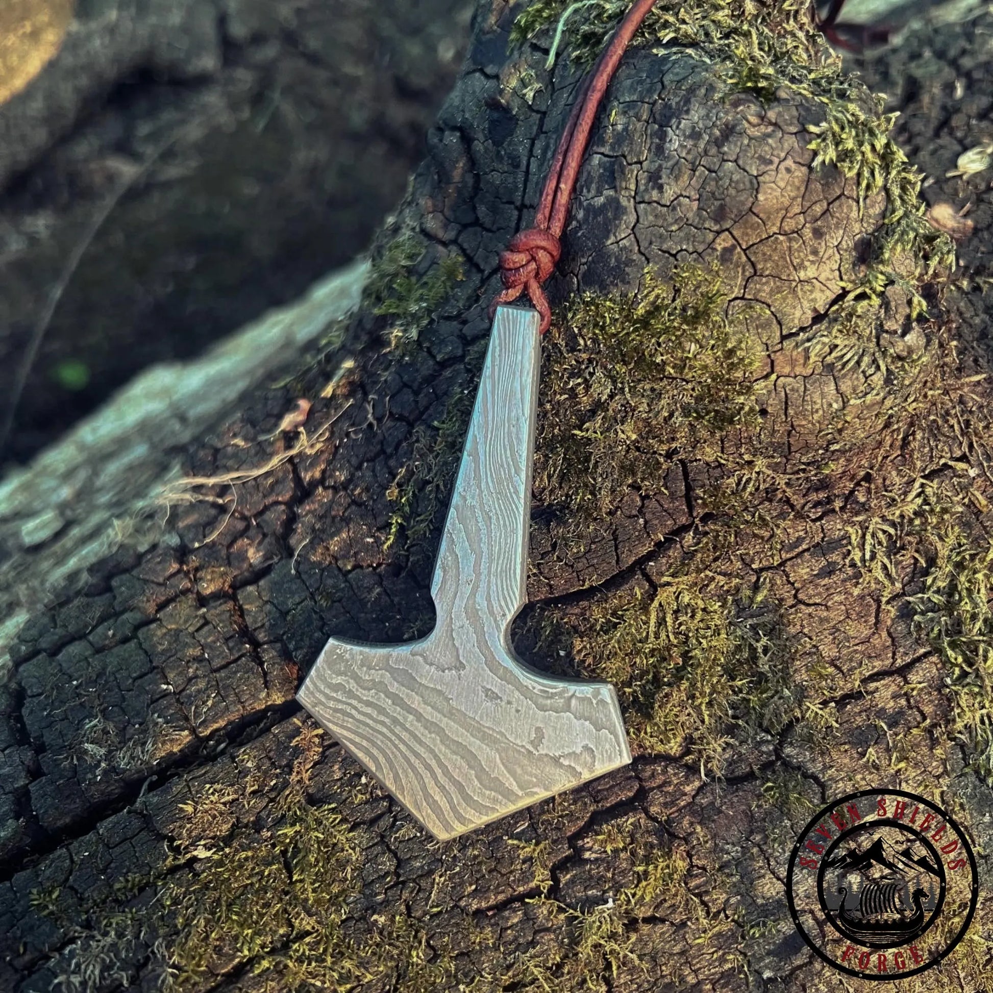 Handforged Damascus Mjolnir