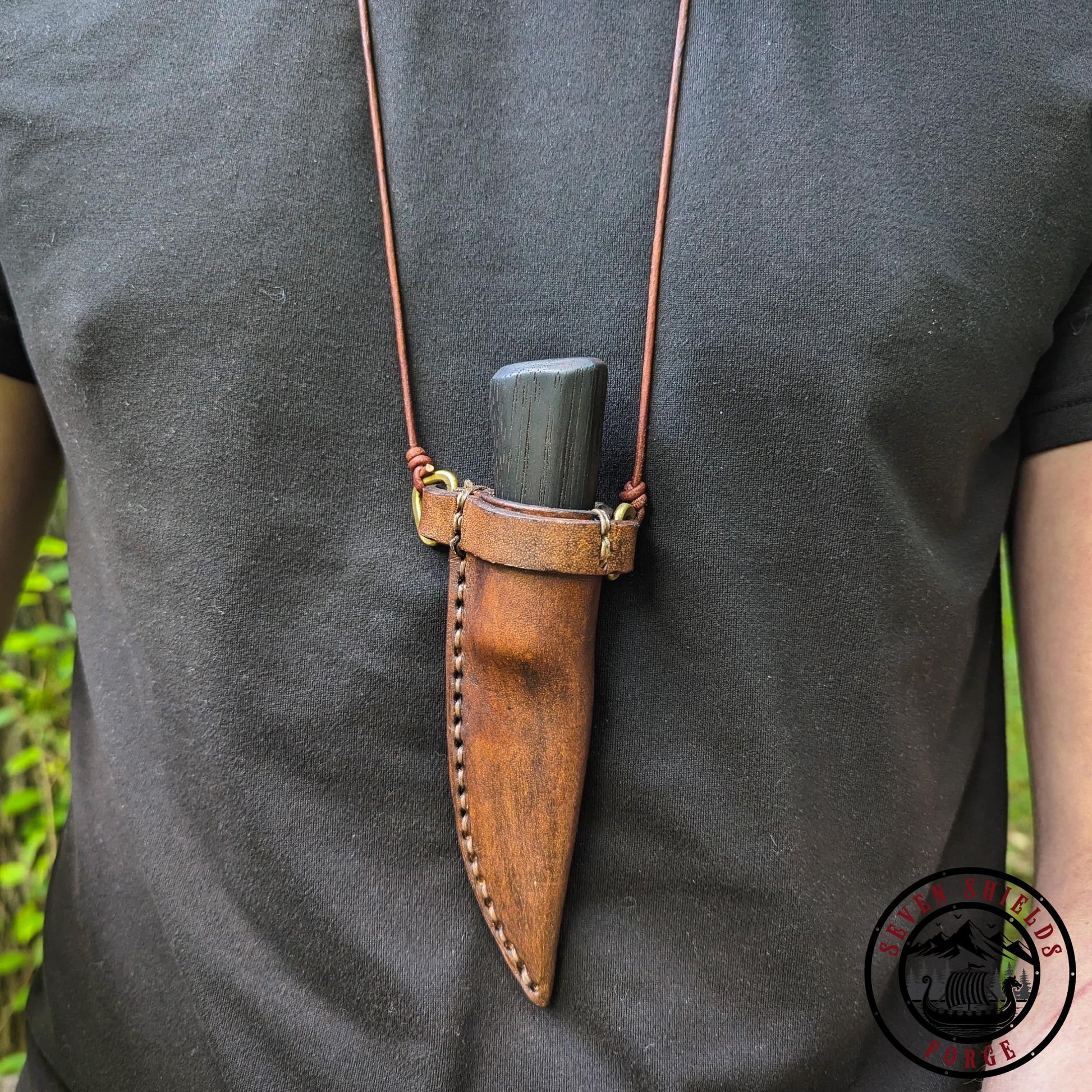 Rustic Damascus Necklace Knife
