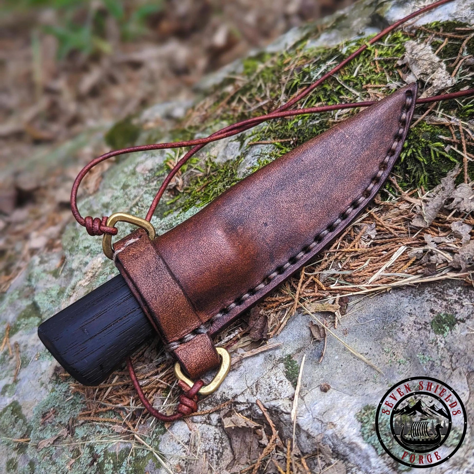 Rustic Damascus Necklace Knife