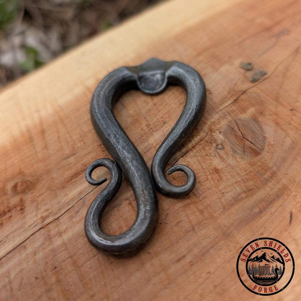 Hand forged Bottle Opener W/ Can Punch