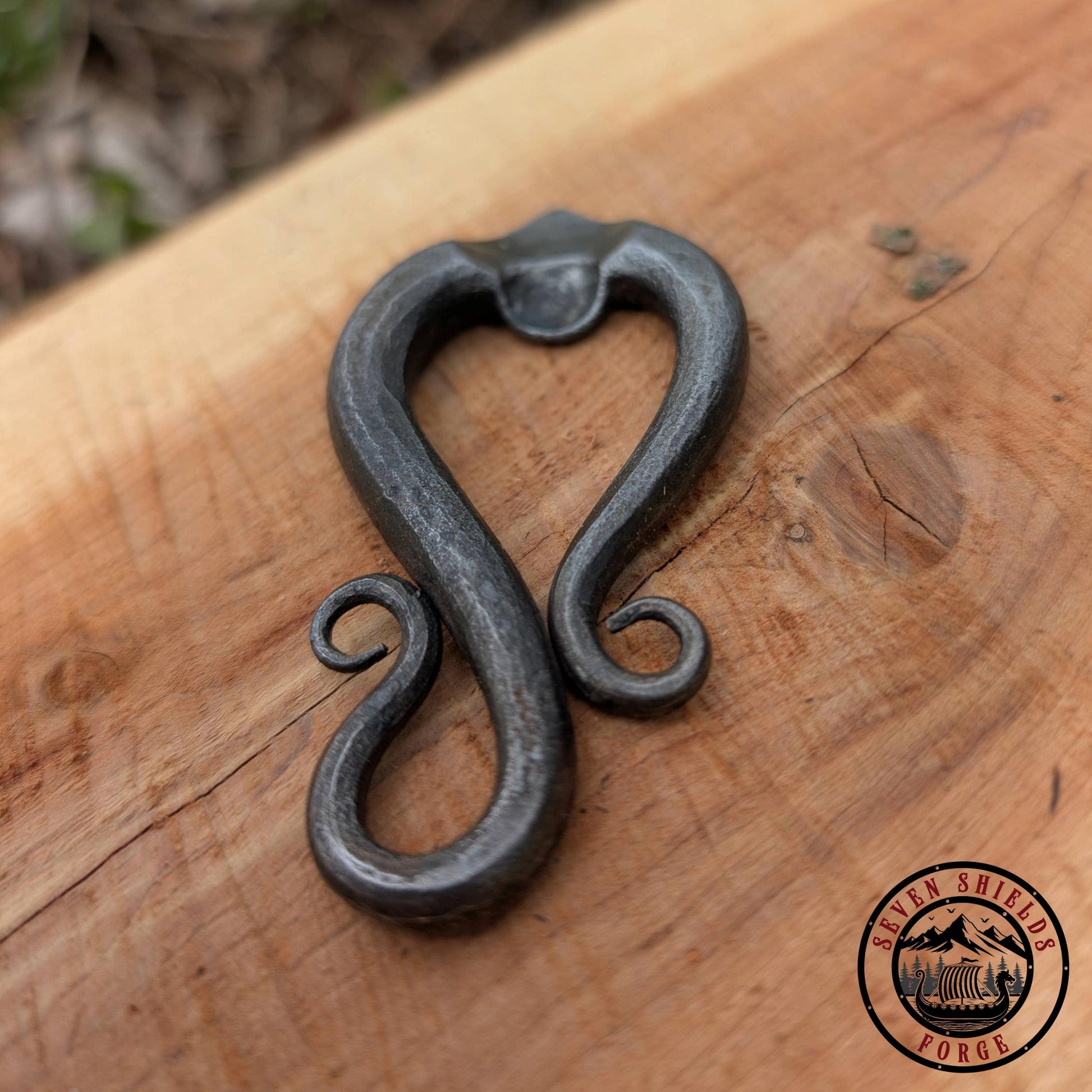 Hand forged Bottle Opener W/ Can Punch