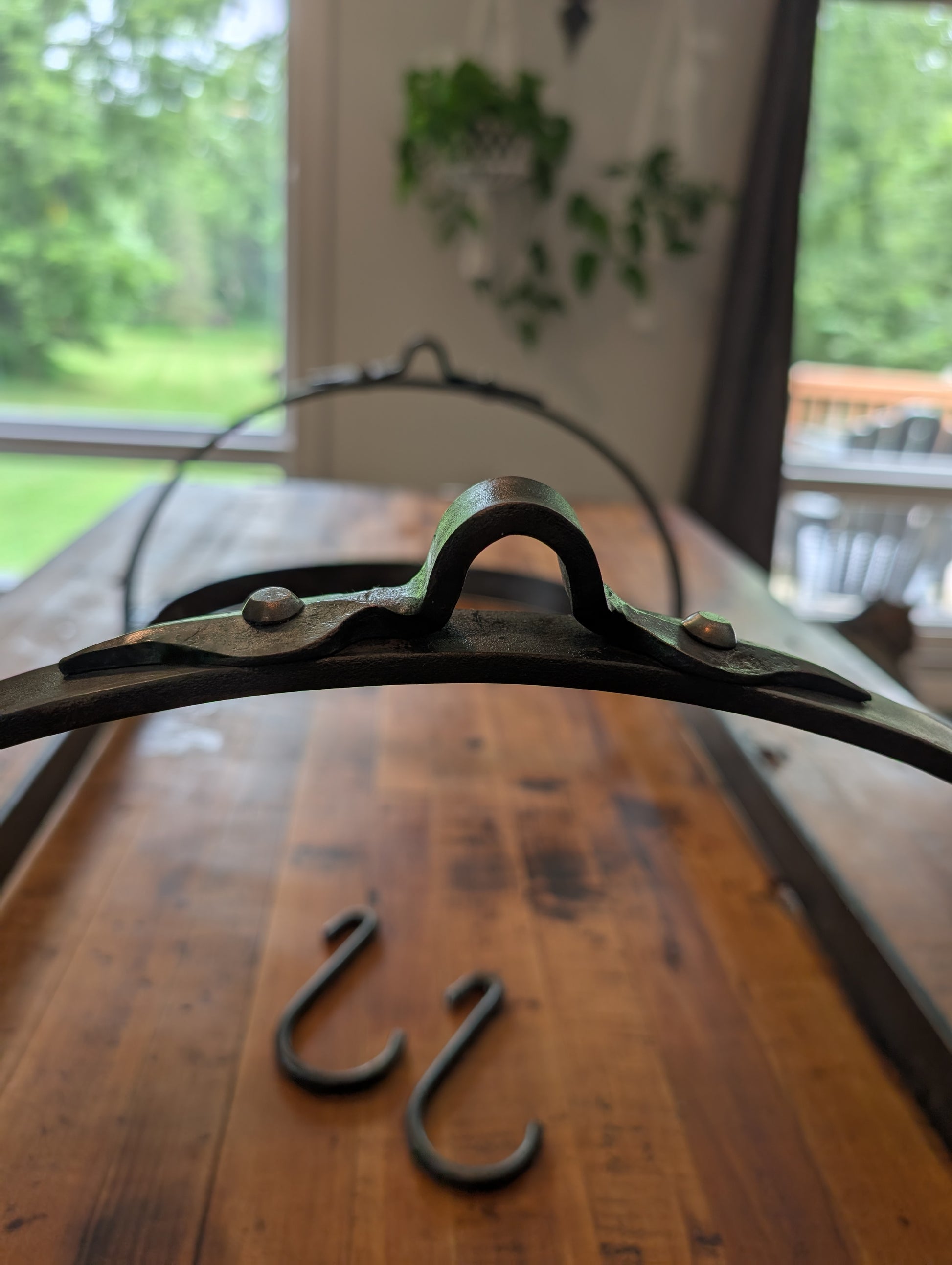 Forged rustic pot rack